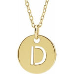 Load image into Gallery viewer, 14k Yellow Rose White Gold or Sterling Silver Block Letter D Initial Alphabet Pendant Charm Necklace
