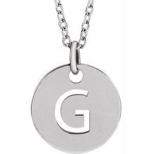 14k Yellow Rose White Gold or Sterling Silver Block Letter G Initial Alphabet Pendant Charm Necklace