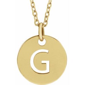 14k Yellow Rose White Gold or Sterling Silver Block Letter G Initial Alphabet Pendant Charm Necklace