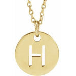 Load image into Gallery viewer, 14k Yellow Rose White Gold or Sterling Silver Block Letter H Initial Alphabet Pendant Charm Necklace
