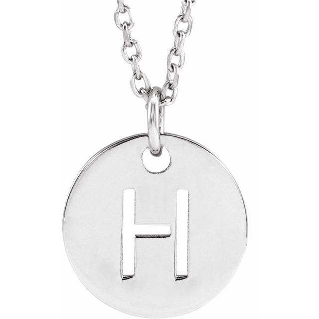 14k Yellow Rose White Gold or Sterling Silver Block Letter H Initial Alphabet Pendant Charm Necklace