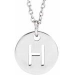 Load image into Gallery viewer, 14k Yellow Rose White Gold or Sterling Silver Block Letter H Initial Alphabet Pendant Charm Necklace
