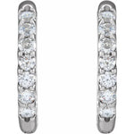 Carica l&#39;immagine nel visualizzatore di Gallery, 14k Yellow White Gold Diamond Inside Outside 18.5mm Hinged Hoop Earrings Made to Order
