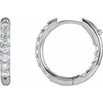 Load image into Gallery viewer, 14k Yellow White Gold Diamond Inside Outside 18.5mm Hinged Hoop Earrings Made to Order
