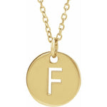 Load image into Gallery viewer, 14k Yellow Rose White Gold or Sterling Silver Block Letter F Initial Alphabet Pendant Charm Necklace
