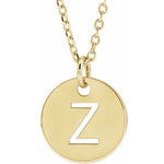 이미지를 갤러리 뷰어에 로드 , 14k Yellow Rose White Gold or Sterling Silver Block Letter Z Initial Alphabet Pendant Charm Necklace
