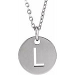 Load image into Gallery viewer, 14k Yellow Rose White Gold or Sterling Silver Block Letter L Initial Alphabet Pendant Charm Necklace
