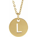 Load image into Gallery viewer, 14k Yellow Rose White Gold or Sterling Silver Block Letter L Initial Alphabet Pendant Charm Necklace
