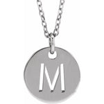 Charger l&#39;image dans la galerie, 14k Yellow Rose White Gold or Sterling Silver Block Letter M Initial Alphabet Pendant Charm Necklace
