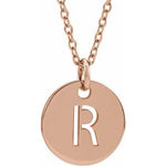 Load image into Gallery viewer, 14k Yellow Rose White Gold or Sterling Silver Block Letter R Initial Alphabet Pendant Charm Necklace
