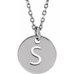 Load image into Gallery viewer, 14k Yellow Rose White Gold or Sterling Silver Block Letter S Initial Alphabet Pendant Charm Necklace
