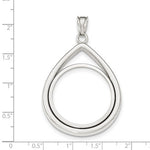 Load image into Gallery viewer, 14K White Gold 1/2 oz  Half Ounce American Eagle Teardrop Coin Holder Holds 27mm x 2.2mm Prong Bezel Pendant Charm
