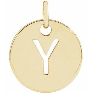 14k Yellow Rose White Gold or Sterling Silver Block Letter Y Initial Alphabet Pendant Charm Necklace