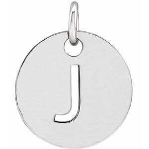 14k Yellow Rose White Gold or Sterling Silver Block Letter J Initial Alphabet Pendant Charm Necklace
