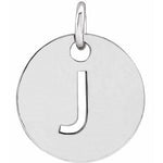 Load image into Gallery viewer, 14k Yellow Rose White Gold or Sterling Silver Block Letter J Initial Alphabet Pendant Charm Necklace
