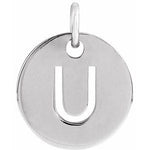 Load image into Gallery viewer, 14k Yellow Rose White Gold or Sterling Silver Block Letter U Initial Alphabet Pendant Charm Necklace
