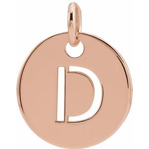 14k Yellow Rose White Gold or Sterling Silver Block Letter D Initial Alphabet Pendant Charm Necklace