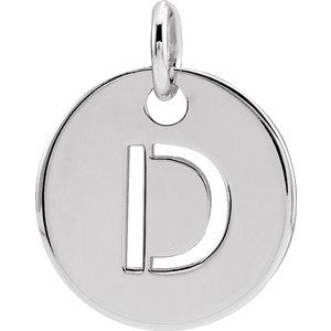 14k Yellow Rose White Gold or Sterling Silver Block Letter D Initial Alphabet Pendant Charm Necklace
