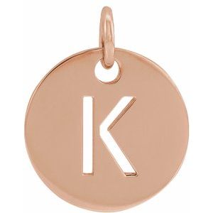 14k Yellow Rose White Gold or Sterling Silver Block Letter K Initial Alphabet Pendant Charm Necklace