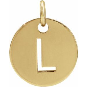 14k Yellow Rose White Gold or Sterling Silver Block Letter L Initial Alphabet Pendant Charm Necklace