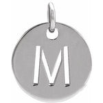 Lade das Bild in den Galerie-Viewer, 14k Yellow Rose White Gold or Sterling Silver Block Letter M Initial Alphabet Pendant Charm Necklace
