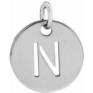 14k Yellow Rose White Gold or Sterling Silver Block Letter N Initial Alphabet Pendant Charm Necklace