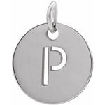 Load image into Gallery viewer, 14k Yellow Rose White Gold or Sterling Silver Block Letter P Initial Alphabet Pendant Charm Necklace
