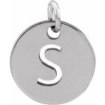 Charger l&#39;image dans la galerie, 14k Yellow Rose White Gold or Sterling Silver Block Letter S Initial Alphabet Pendant Charm Necklace
