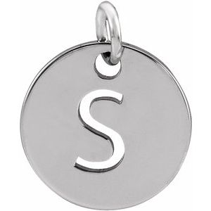 14k Yellow Rose White Gold or Sterling Silver Block Letter S Initial Alphabet Pendant Charm Necklace