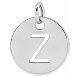 Load image into Gallery viewer, 14k Yellow Rose White Gold or Sterling Silver Block Letter Z Initial Alphabet Pendant Charm Necklace
