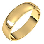 Загрузить изображение в средство просмотра галереи, 14k Yellow Gold 5mm Wedding Ring Band Half Round Light
