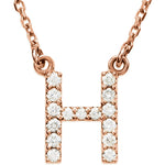 Load image into Gallery viewer, 14k Gold 1/6 CTW Diamond Alphabet Initial Letter H Necklace
