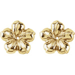Carica l&#39;immagine nel visualizzatore di Gallery, 14k Yellow Gold Flower Floral Earring Jackets 13mm
