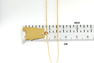 14k Gold 10k Gold Silver Alabama State Map Diamond Personalized City Necklace