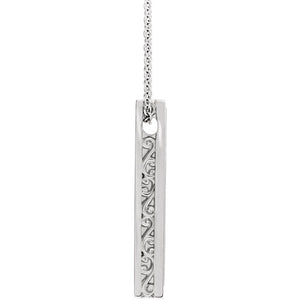 Platinum 14k Yellow Rose White Gold Sterling Silver Name Bar Necklace