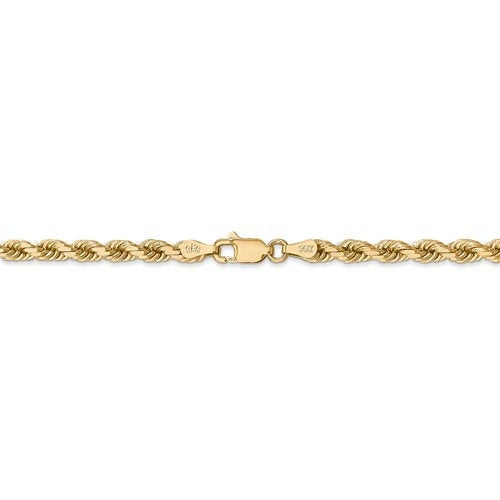 14K Yellow Gold 4mm Diamond Cut Rope Bracelet Anklet Choker Necklace Pendant Chain