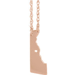 이미지를 갤러리 뷰어에 로드 , 14k Gold 10k Gold Silver Delaware State Heart Personalized City Necklace
