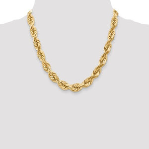 14K Yellow Gold 10mm Diamond Cut Rope Bracelet Anklet Choker Necklace Chain