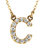 Load image into Gallery viewer, 14k Gold 1/6 CTW Diamond Alphabet Initial Letter C Necklace
