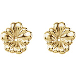 Afbeelding in Gallery-weergave laden, 14k Yellow Gold Flower Floral Earring Jackets 11mm
