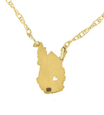 將圖片載入圖庫檢視器 14k Gold 10k Gold Silver West Virginia State Heart Personalized City Necklace
