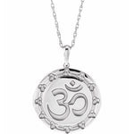 Afbeelding in Gallery-weergave laden, Platinum or 14k Yellow Rose White Gold or Sterling Silver Ohm Om Pendant Charm Necklace
