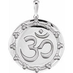 Load image into Gallery viewer, Platinum or 14k Yellow Rose White Gold or Sterling Silver Ohm Om Pendant Charm Necklace
