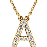 Load image into Gallery viewer, 14k Gold 1/8 CTW Diamond Alphabet Initial Letter A Necklace
