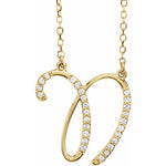 Φόρτωση εικόνας στο εργαλείο προβολής Συλλογής, 14K Yellow Rose White Gold Diamond Letter N Initial Alphabet Necklace Custom Made To Order
