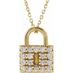 Indlæs billede til gallerivisning Platinum 14k Yellow Rose White Gold 1/2 CTW Diamond Lock Padlock Pendant Charm Necklace
