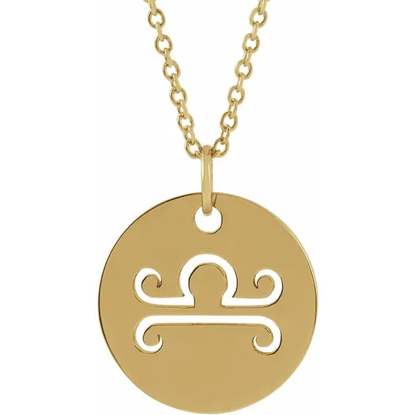 Zodiac Charm Necklace, Chain Choker, Libra Zodiac Sign, Sterling