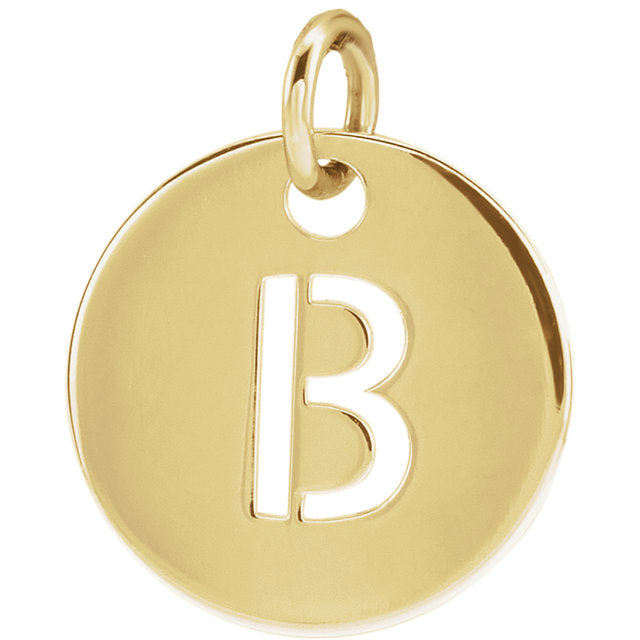 14k Yellow Rose White Gold or Sterling Silver Block Letter B Initial Alphabet Pendant Charm Necklace