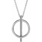 Load image into Gallery viewer, Platinum 14k Yellow Rose White Gold Sterling Silver Circle Bar Modern Contemporary Minimalist Pendant Charm Necklace
