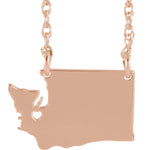 將圖片載入圖庫檢視器 14k Gold 10k Gold Silver Washington State Heart Personalized City Necklace
